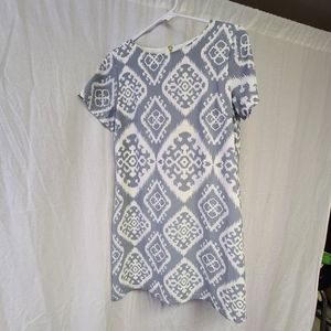 Give Me a Print Slate Grey Print Shift Dress